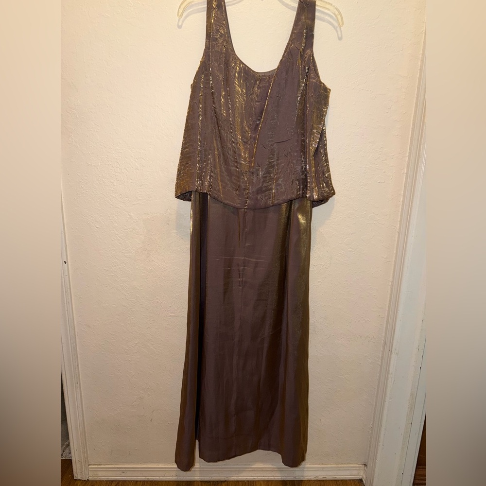 David's Bridal Dress and Jacket Mother of the Bride Groom Dress Bown Bronze - Picture 8 of 14